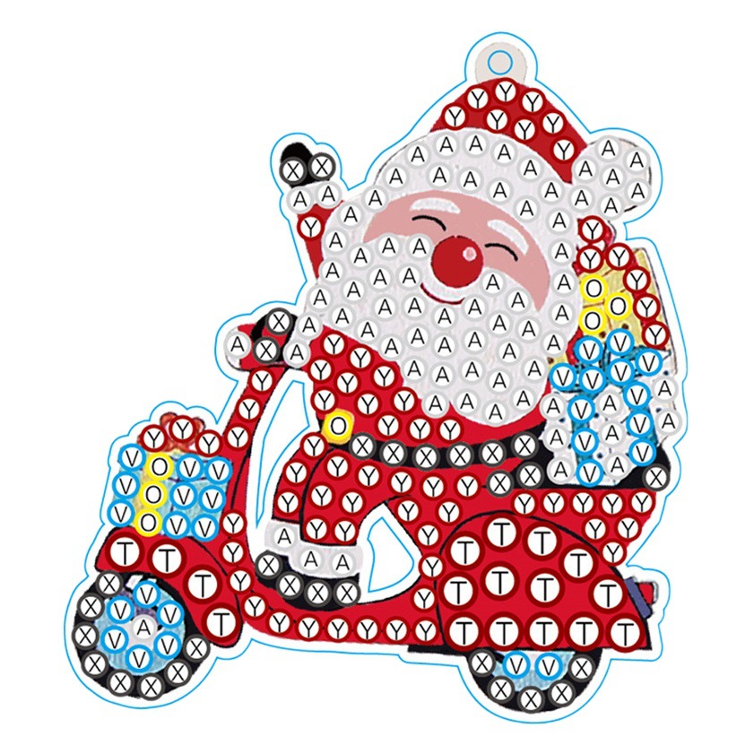 Navidad trineo Santa Claus llavero diamante pintura DIY diamante brillante especial-en forma de diamante traje de dibujos animados