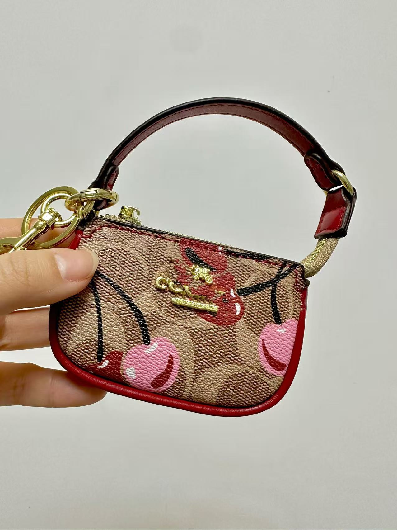 C Home Card Bag Ladies Llavero Monedero 2025 Nuevo estilo Kou Home Foreign Trade Retro Impreso Bolsa de identificación Colgante