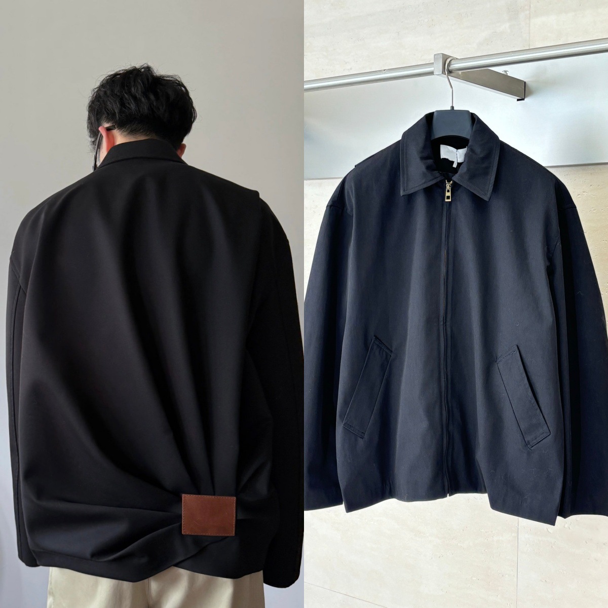 Ceiling Quality 25Fw Trendy Brand New Low Style Draped Back Leather Brand Pleated Zipper Jacket Trendy