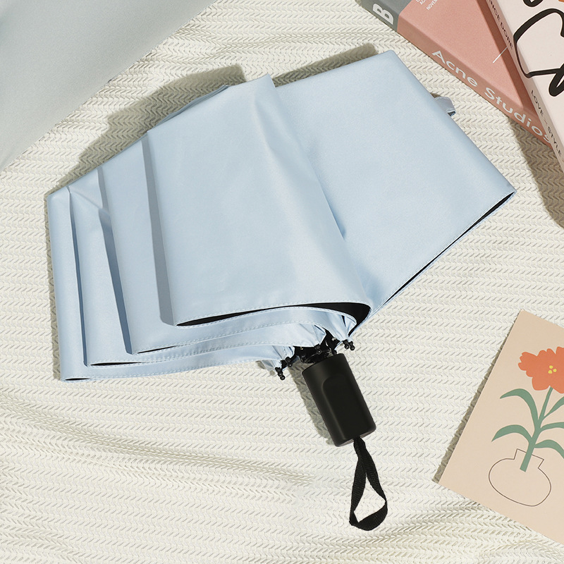 Frischer und schlichter, einfarbiger, faltbarer, verdickter, winddichter und strapazierfähiger Sonnenschirm mit UV-Schutz – vielseitig verwendbar_voghion.com