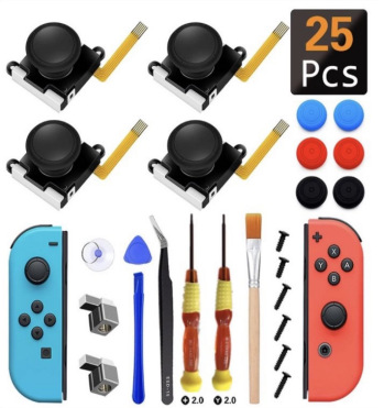 Nintendo interruptor multi-pieza destornillador mango herramienta de reparación 3D Rocker alegría-con accesorios de reparación de acogida