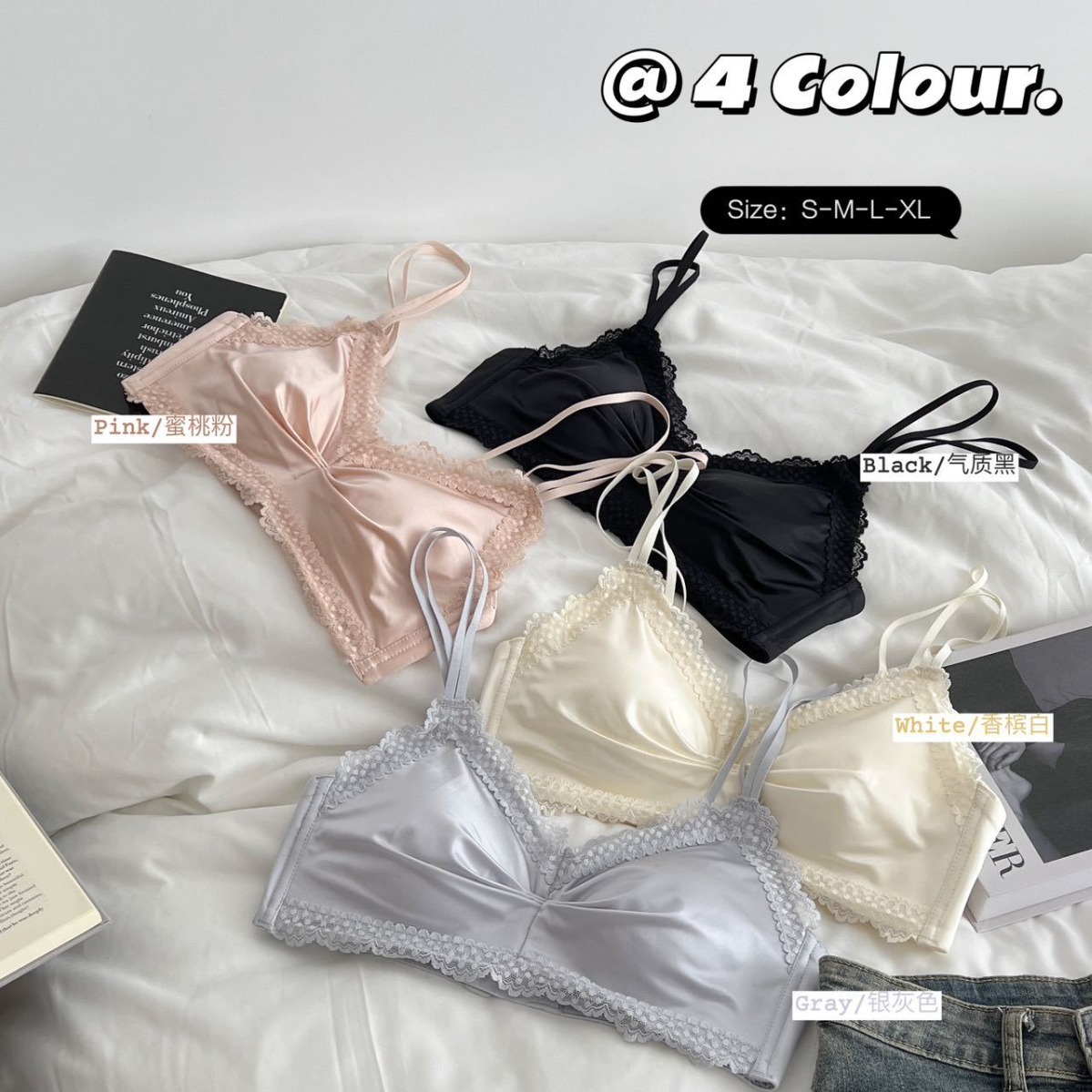 Venta directa de fábrica Comercio electrónico transfronterizo Sudeste de Asia Vietnam Tailandia Damas Sencillo sin costuras Sensación de recogida lateral sujetador