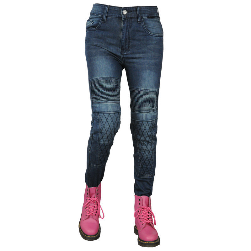 VOLERO pantalones vaqueros de la motocicleta de las mujeres kaudula pantalones de la motocicleta pantalones de montar delgado resistente al desgaste resistente al desgarro