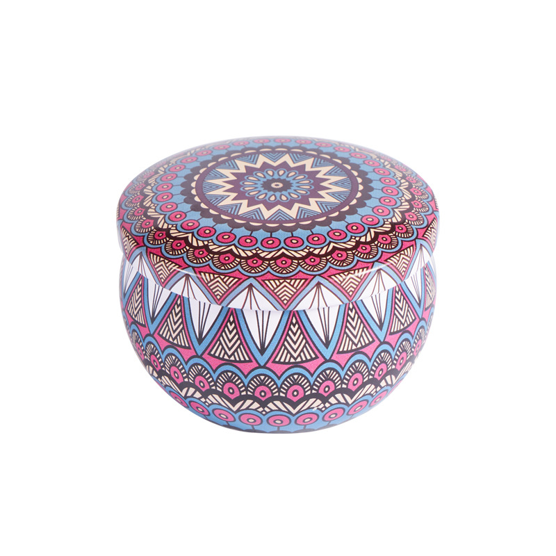 Venta al por mayor regalo de estilo étnico planta de soja cera aromaterapia vela decoración del hogar hojalata aromaterapia hierro puede vela