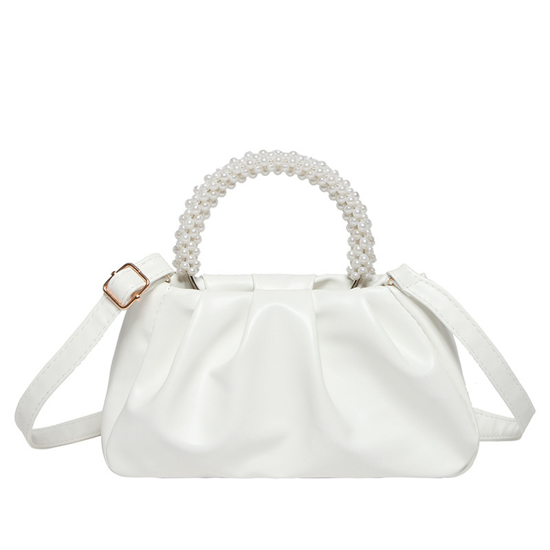Einzigartige Cloud Perlen Handtasche Damen Geraffte Umhängetasche_voghion.com