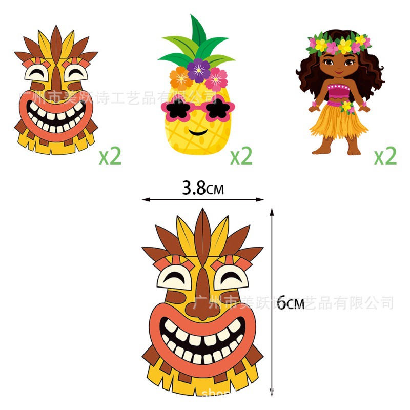 Nuevo estilo transfronterizo de decoración de fiesta hawaiana, tapón de pajita, postre de fiesta Luna, suministros de decoración, complemento de pajita