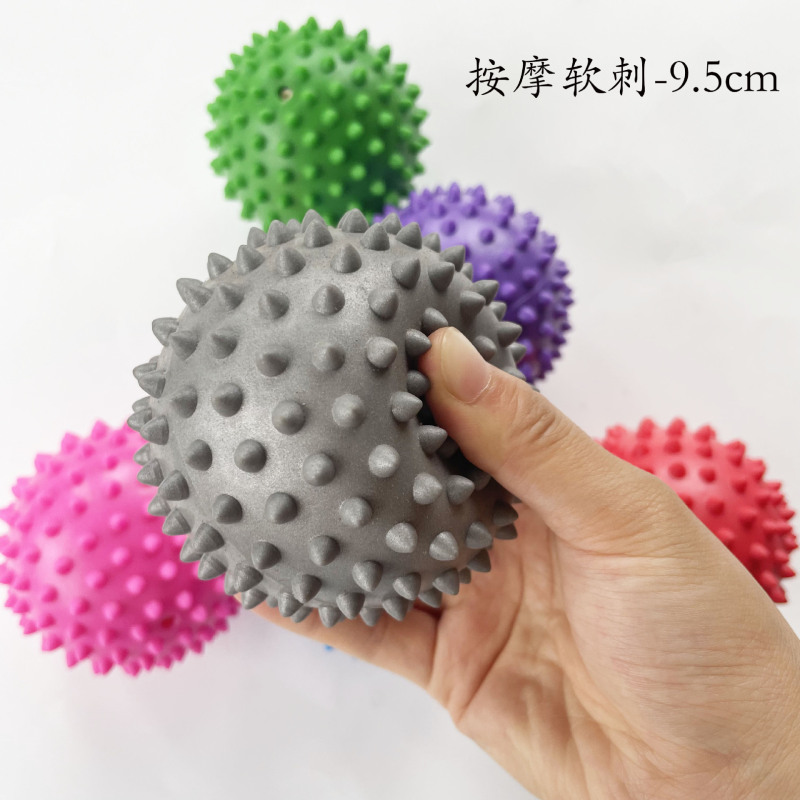 9.5 センチメートルソフト PVC ソーダボールマッサージリラクゼーションツボグリップボール足底筋膜ヨガボールフィットネスボールハリネズミボール|undefined