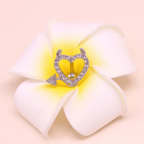 Gaibei European and American cross-border devil navel ring navel nail heart-shaped navel ring navel ornament body piercing jewelry