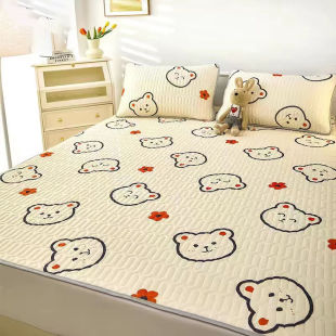 Summer Latex Mat Single-piece Non-slip Soft Mat Three-piece Set Summer Ice Silk Mat Household Single-double Student Dormitory