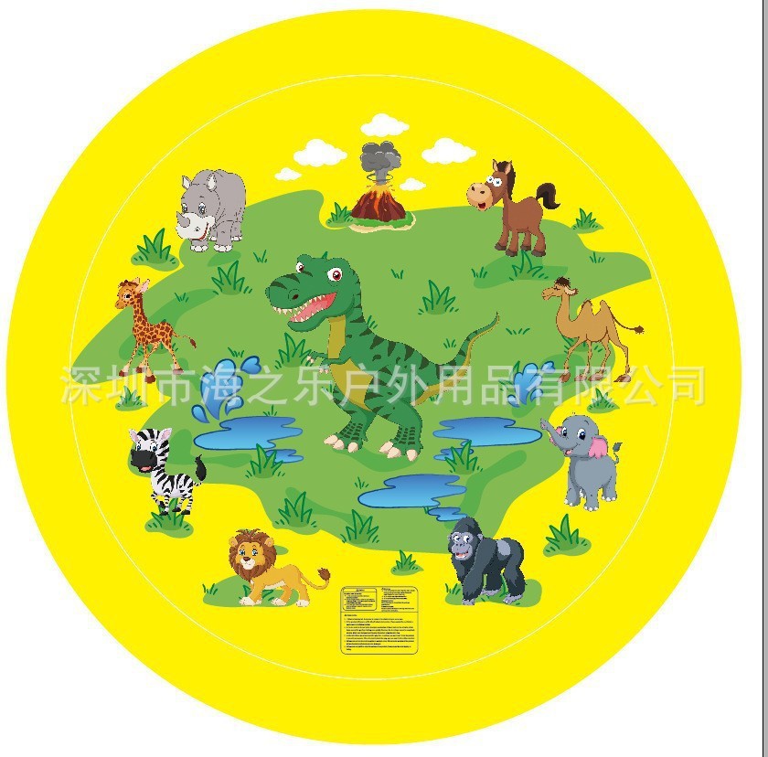 Fábrica en stock PVC infláble sprinkler cojín para niños sprinkler mascotas letras delfin infláble conveniente patio al aire libre