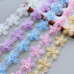 Best-selling mesh flower pearl beaded lace dress accessories DIY supply factory wholesale