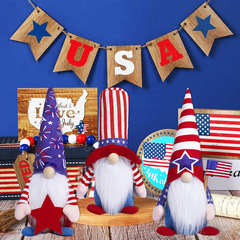 Cross-border USA Independence Day faceless doll decorations cute dwarf elderly figurine stars Rudolph ornament