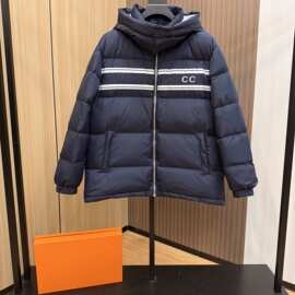 2025新款正确版本现货高品G家新款胸前印花连帽羽绒服外套男女同