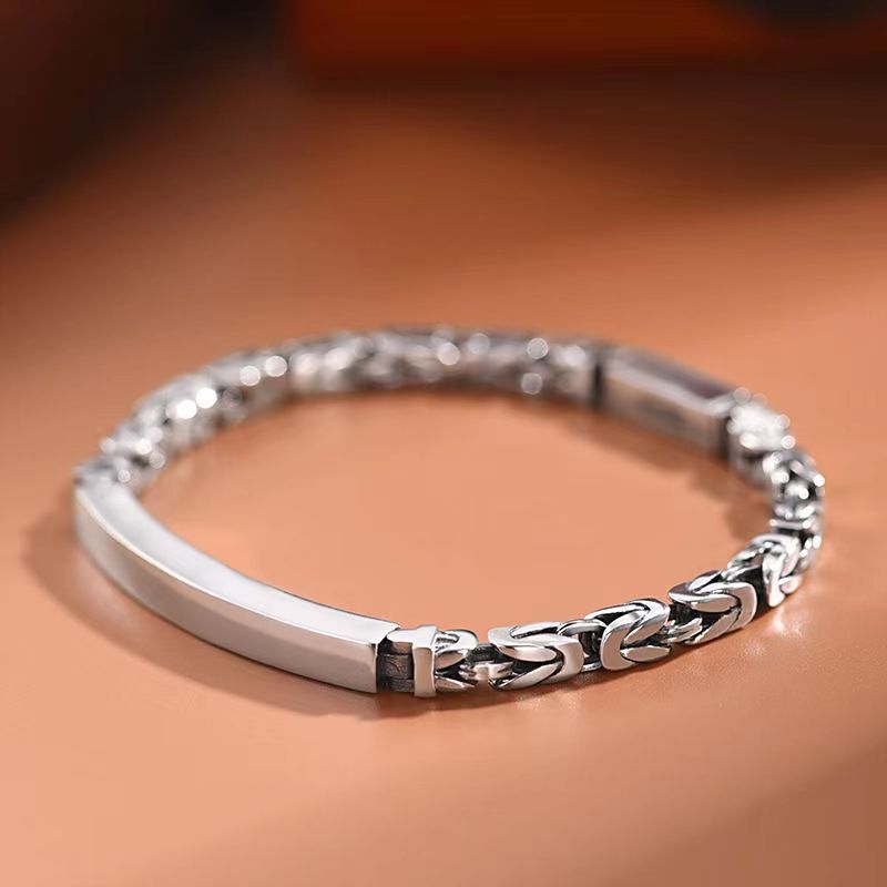 Yanyu New Men's Peace Pattern Bracelet Men's Trendy Niche Design Trendy Retro Braided Lettering Factory Direct Sale