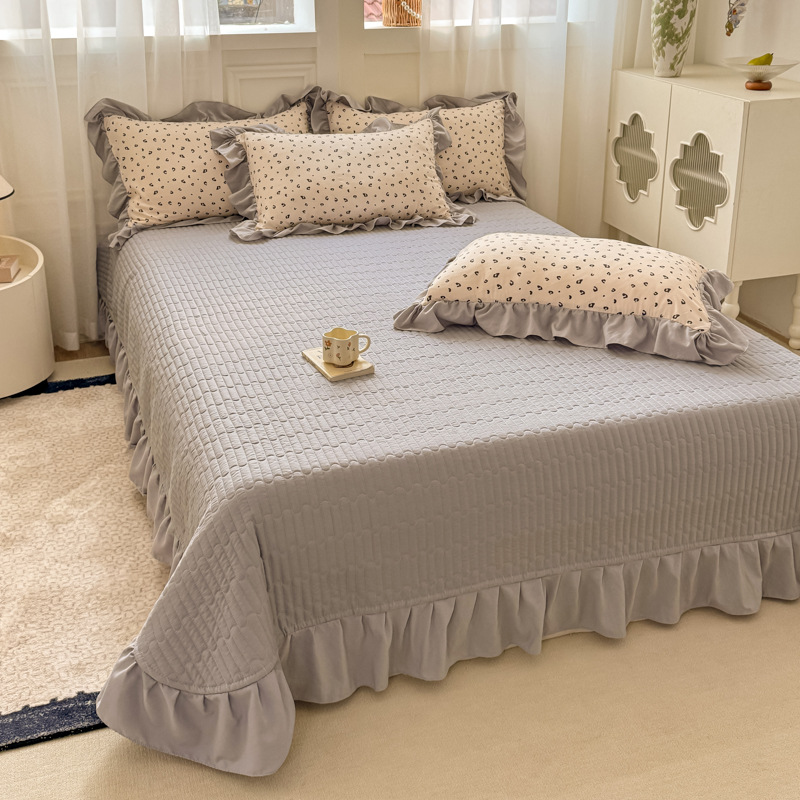 Algodón de punto de estilo coreano cubierta de cama de encaje de cuatro piezas madre y bebé puede ser pura princesa encantadora artesanía de encaje pastoral