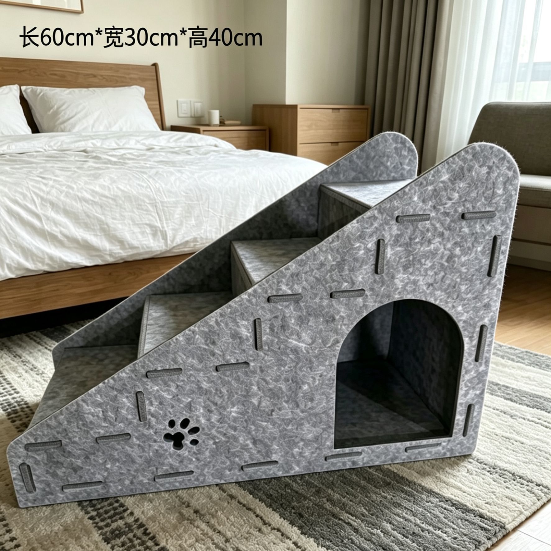 [gray] stair steps are suitable for cats and dogs
