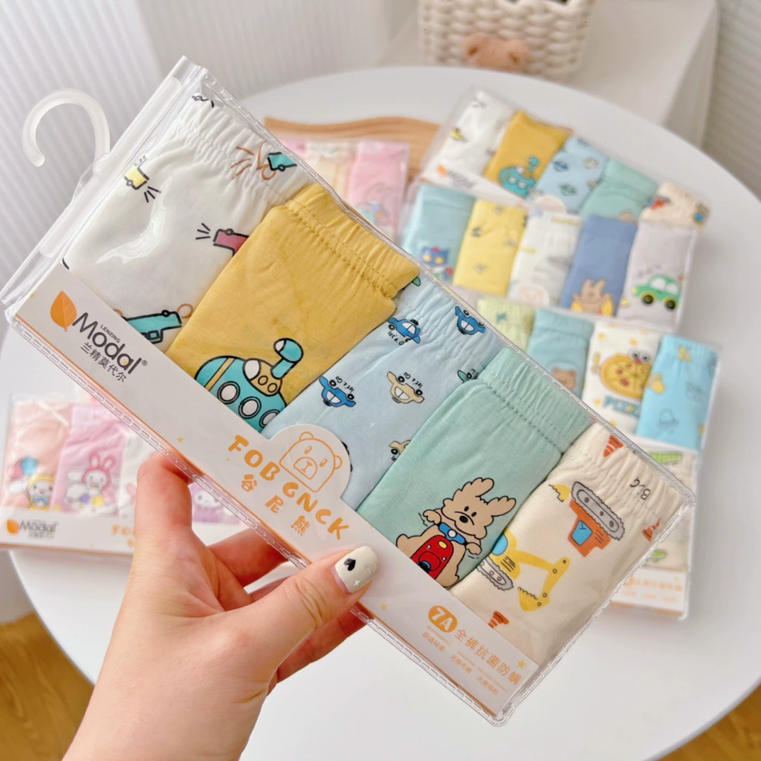 Детское нижнее белье FOB Valley Nibe Bear Summer Modal A Class Девочки мальчики шорты с плоским горлом PP