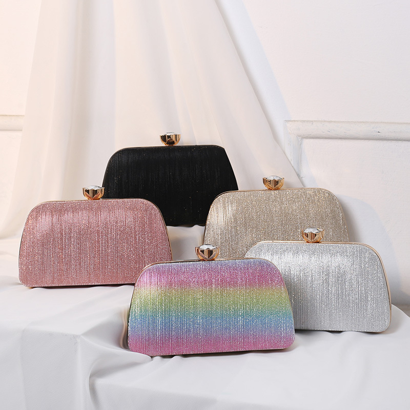 Cross-Border European and American 2025 New Fashion Gradient Evening Bag Banquet Bag Handbag Women's Single Shoulder Crossbody Small Square Bag