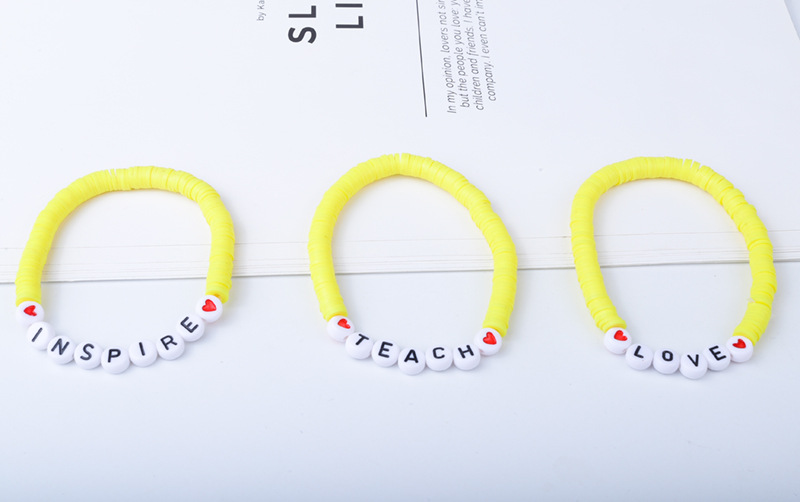 25g Weight Bracelets Classification soft clay Chain Material 1 Set Quantity Holiday, Daily Occasion soft clay Material Letter Pattern Unisex Gender Sweet Style Sweet Letter Soft Clay Wholesale Bracelets 3