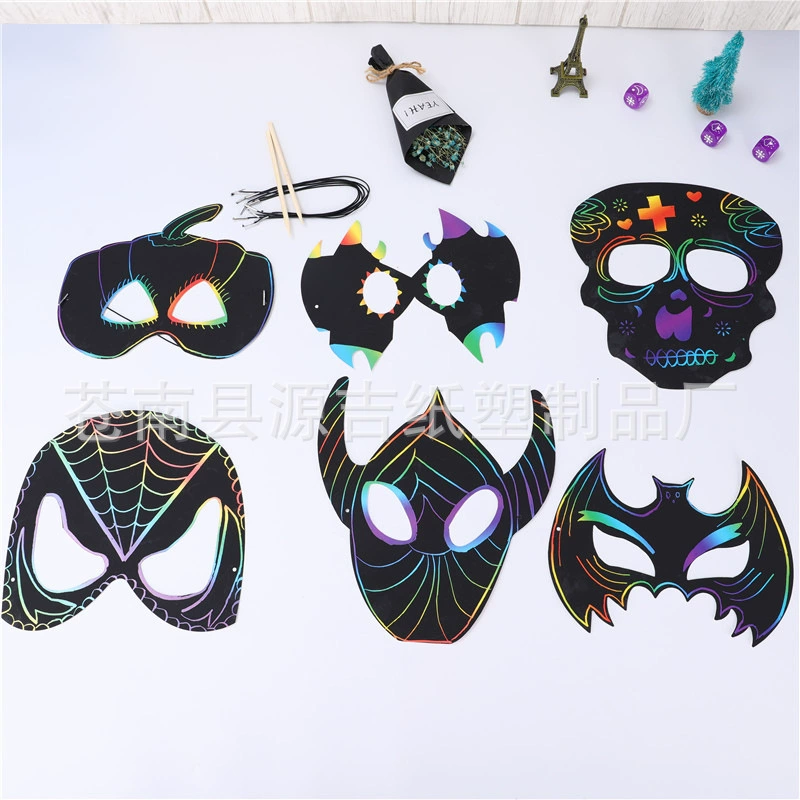 Фабрика прямых поставок Маска для царапин креативная маска DIY бумага для царапин красочные граффити отправить бамбуковую палку отправить веревку