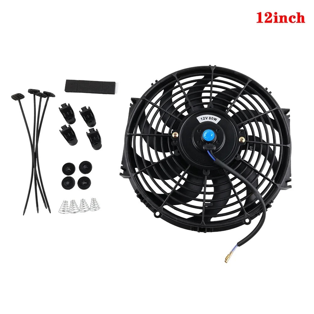 Cross-Border Auto Parts Factory Other Cooling Modification Fan Universal DIY 10 12 Inches 12V 80W 90W