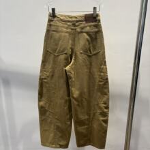 2025秋冬不对称口袋工装裤丝巾抽绳弯刀牛仔裤长裤女