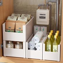 日式厨房塑料收纳盒冰箱收纳箱手提整理盒子桌面化妆品直角储物盒