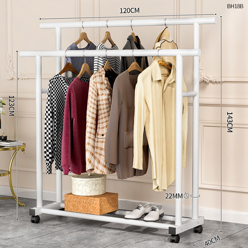 [두꺼운 22관] 더블폴 120cm 엘레강트 화이트 + 유니버설 휠