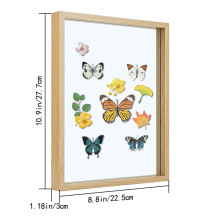 手工双面透明玻璃相框正方形书法装裱框 标本框展示摆台厂家批发