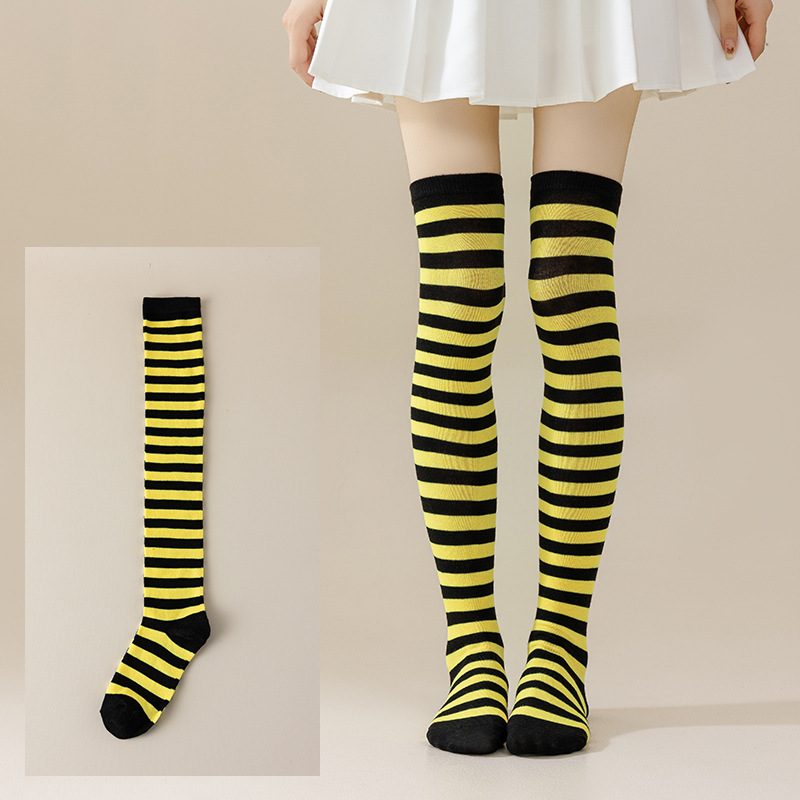 Calcetines Largos Bucaneras a Rayas para Mujer de Poliéster y Spandex, Absorción del Sudor, para Cosplay image 53