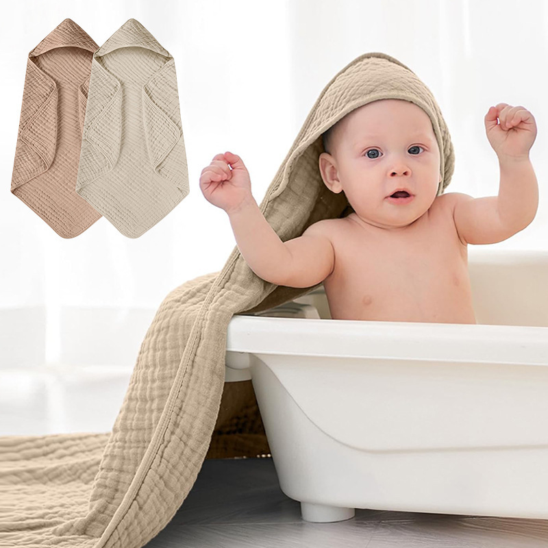 Amazon's Best-Selling Cotton Seersucker Baby Hooded Bath Towel, Children's Bath Towel, Toiletries, Baby Cloak Amazon's Best-Selling Cotton Seersucker Baby Hooded Bath Towel, Children's Bath Towel, Toiletries, Baby Cloak