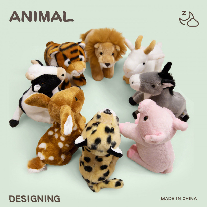 Muñeca de león de pie animal de simulación cabra vaca juguetes de peluche decoración muñeca de regalo para niños muñeca image 1