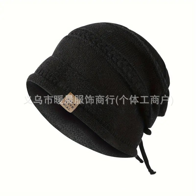 秋冬季针织毛线帽跨境宽松月子帽子女士时尚百搭堆堆帽显脸小|undefined