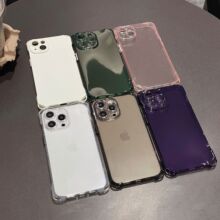 适用iPhone15透明手机壳大四角挂钩防摔TPU苹果11ProMax保护套