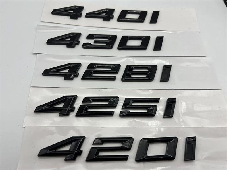 Suitable for the new BMW 420i, 425i, 428i, 430i, and 440i models; includes bright black emblems, lettering, and rear emblems