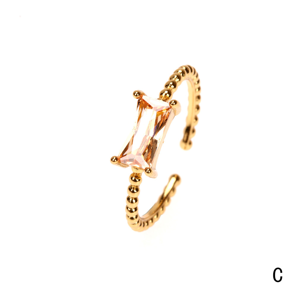 Anillo De Giro Para Mujer Diseño De Moda De Ins Geométrico Chapado En Cobre Con Incrustaciones De Oro Anillo Abierto Ornamento Personalizado Al Por Mayor display picture 33