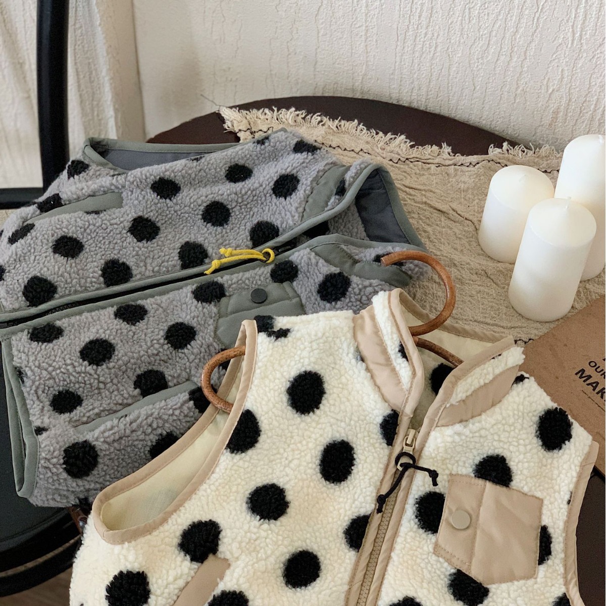 Chaleco para niños 2023 paño azúcar invierno nuevos niños y niñas punto polar forrado chaleco bebé casual superior engrosada
