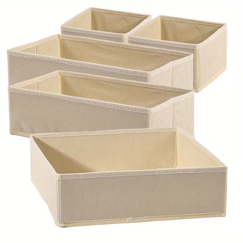 Fabric Underwear Storage Box for Home and Dormitory Use, Drawer-Style Compartment Organizer for Underwear, Socks, and Clothes