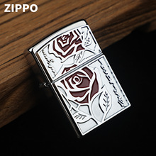 Zippo芝宝正品玫瑰予你贴章打火机个性礼物煤油砂轮送礼批发