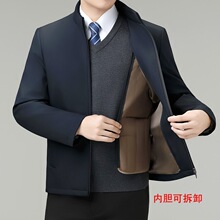 专柜高级感立领羽绒服男轻奢时尚休闲商务男装中老年羽绒内胆夹克