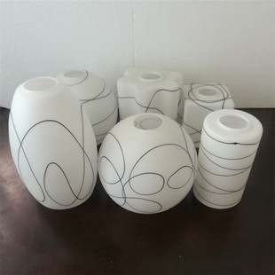Frosted glass lampshade accessories e27 screw chandelier wall lamp table lamp lampshade accessories White brushed lampshade shell