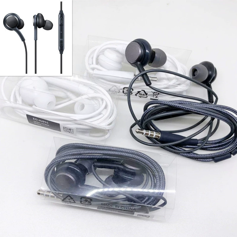 Для Samsung S8 гарнитура S10 Мобильный телефон наушники-вкладыши Проводной тюнинг Универсальный с пшеничной нейлоновой тканой гарнитурой AKG белый