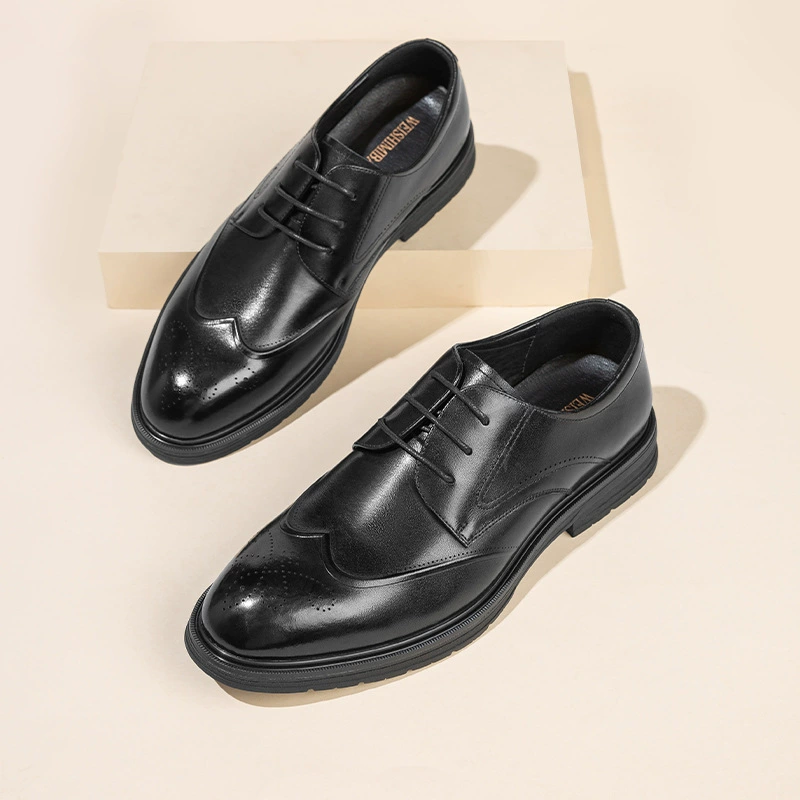 Взрывы в наличии Высококачественная кожаная обувь Мужское Деловое платье из натуральной кожи Брок Резные британские свадебные мужские Лучшие кожаные туфли