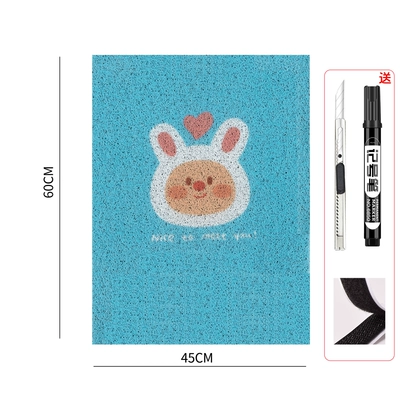 car foot pad motorcycle foot | Electric vehicle foot mat - self-cut-4560-blue-rabbit-comes-with-knife-pen-and-velcro