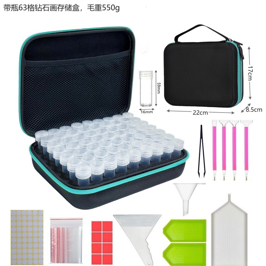 Conjunto de herramientas de pintura de diamante bolsa de almacenamiento Caja de Herramientas 30/60 botella de rejilla multifuncional portátil pintura herramienta traje