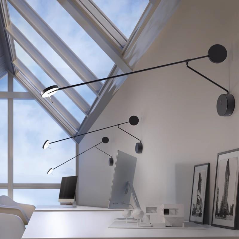 Dormitorio simple personalidad rotatoria diseñador de diseño de pared creativo largo brazo oscilante pared ajustable estudio
