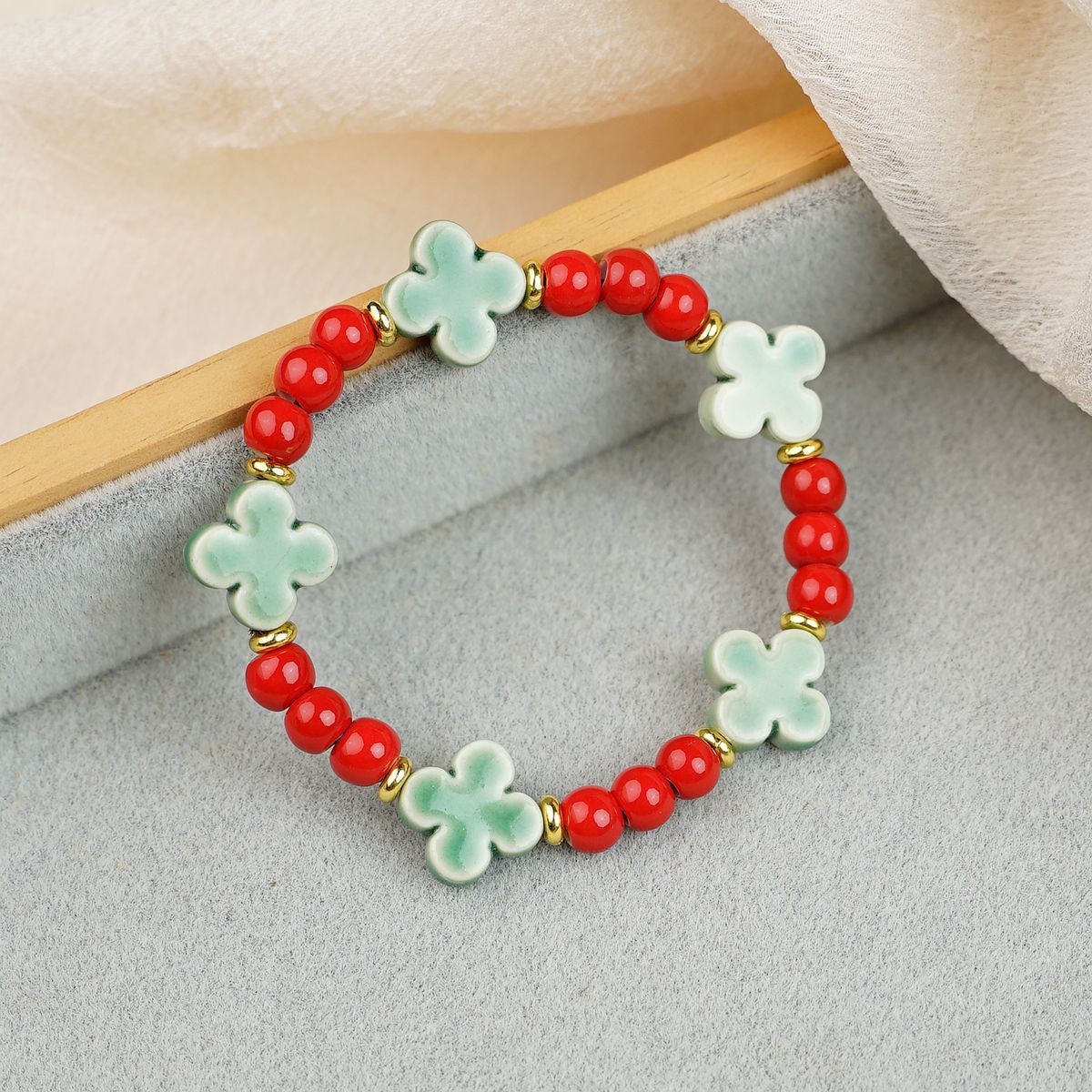 Jingdezhen pulsera de cerámica de verano mujer alta sensación galletas serie de gatos nicho diseño universal pulsera alta sensación