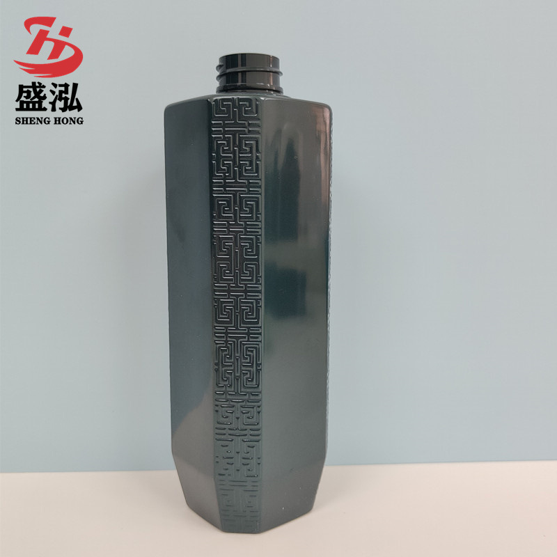 500ml毫升28牙方形雕花洗发水沐浴露瓶身体乳PET塑料瓶化妆品包材