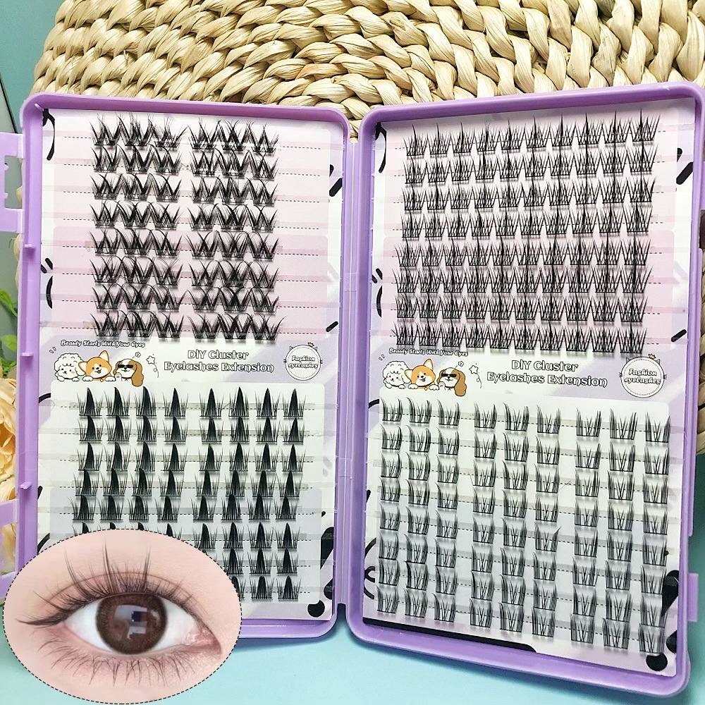 Serie de pestañas postizas transfronterizas Libro de pestañas de comercio exterior Pestañas postizas en inglés completas Pestañas postizas de gran capacidad, pelo segmentado de un solo racimo