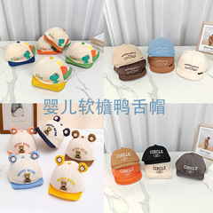 ins韓版嬰兒帽子軟檐鴨舌帽春秋洋氣卡通遮陽帽男女寶寶棒球帽潮